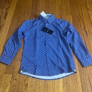 NWT Cloudcloth Boy’s Blue Fins Dress Shirt Size 10